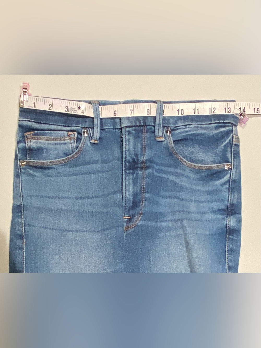 Good American Always Fits Good Legs Crop Indigo384 Jeans, Size 6-12 - Picture 8 of 9